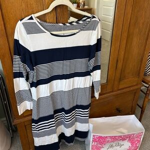 Lilly Pulitzer Navy and White Striped Dress
